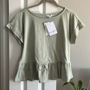 Love Fire Sage Peplum TShirt Top